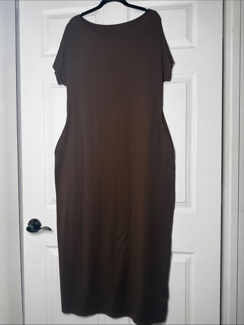 Amazon Brown Short-Sleeve Maxi Dress